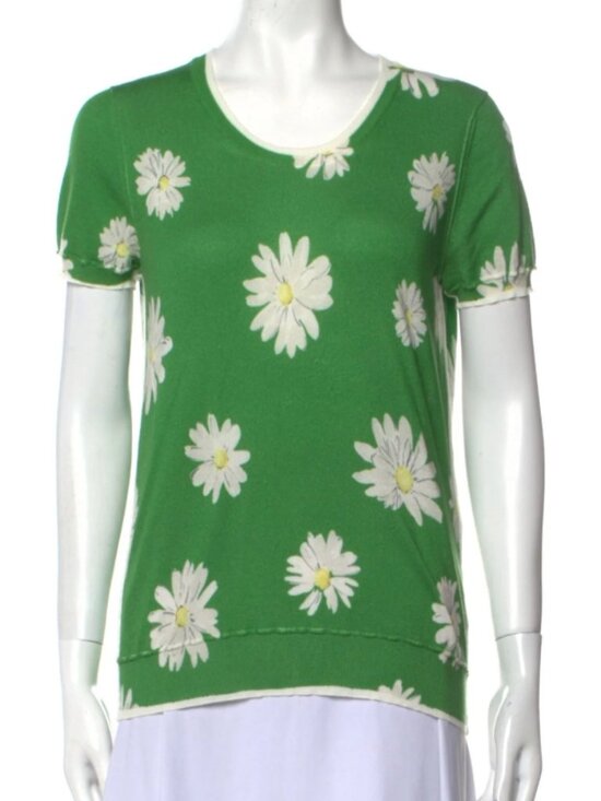 Dolce & Gabbana Tops - Dolce & Gabbana Green Daisy Top $595